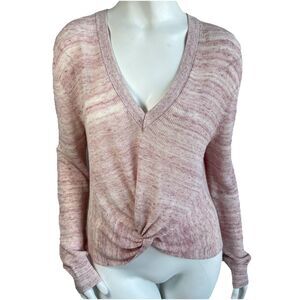 Veronica Beard Soren Linen Blend Twist Sweater L Pink Lightweight Beach Summer